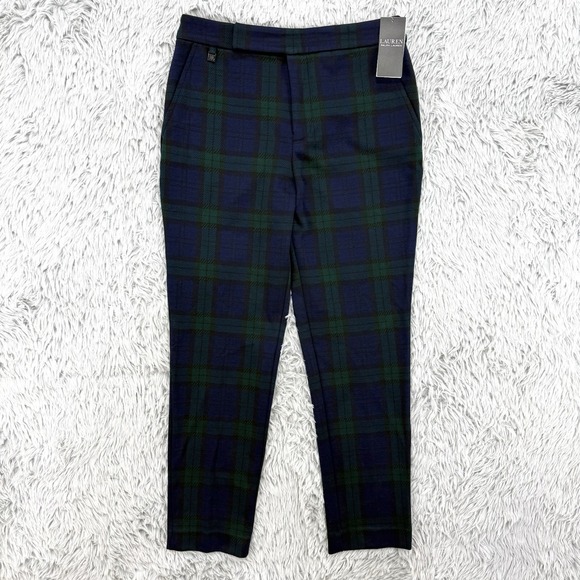 Lauren Ralph Lauren Pants Women's S NWT Black Watch Tartan Plaid Black Label‎